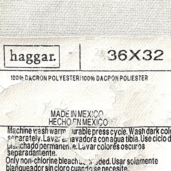 HAGGAR Men's Dress Pants Size 36x32 Pleated Front Rolled Cuff Hem Light Brown - Picture 6 of 9